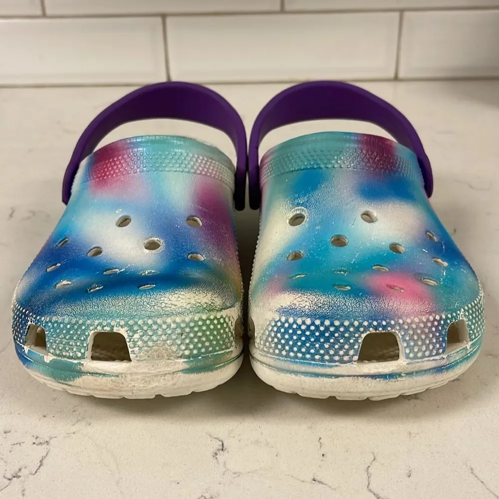Crocs Classic Clog Solarized Tie Dye Kids Junior Size 2